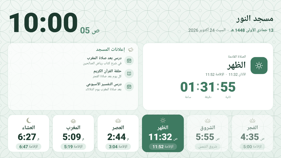 قالب «نعناعي» على شاشة أفقية